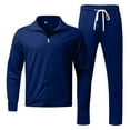 thumbnail image 4 of KKBOTIVE Mens Tracksuits 2 Pieces Casual Sport Sets Long Sleeve Jacket and Sweatpants Suits Color Block Jogging Sweatsuits, Navy, Size XXL, 4 of 8
