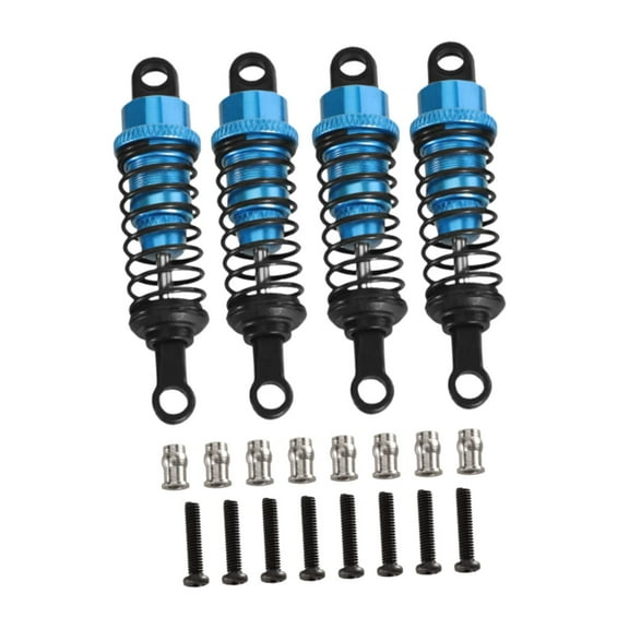 JWQFBC 4 Pieces Oil Shock Absorbers for RC Car 1/12 1/16 Metal Replacement Upgrade 55mm Blue