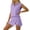 D683 Purple, variant on Likimi Womens Two Piece Set Sleeveless Lapel Zipper Solid Color Top With High Waist Shorts Summer Breathable Soft Outfit Set Purple Size L