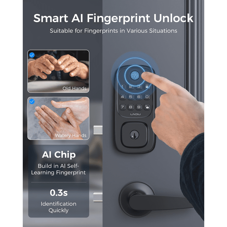 Keyless Entry Door Lock Deadbolt with Handle Set - WiFi Door Lock with Keyless Entry Door Lock Deadbolt with Handle Set - WiFi Door Lock with