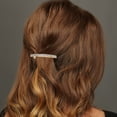 thumbnail image 2 of Unique Bargains 1 Pc Hair Barrettes Grace Crystal Spring Clip Hairpin 2-Row Barrette Clip Gold Tone, 2 of 5
