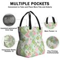 thumbnail image 3 of Pioneer Flower Floral Print Pattern Drawstring Insulated Lunch Bag for Women, Stain-Resistant Large Lunch Tote with Multi-Pockets for Work Office, 3 of 6