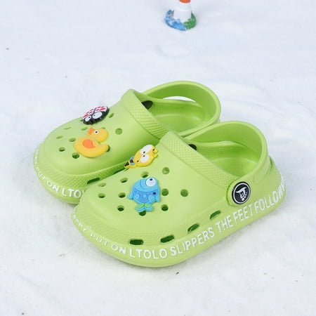 

Toddler KIds Clogs Solid Color Soft Sole Anti-Fat Outer Wear Round Toe EVA Sandals