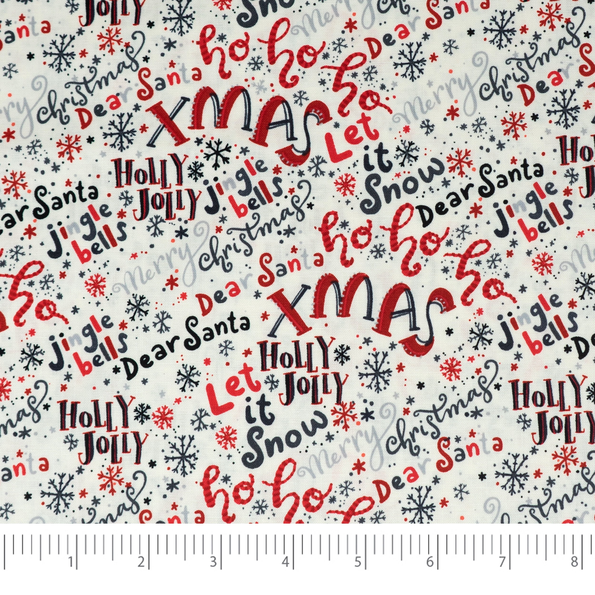 Singer Cotton Print Fabric, 100% Cotton, 1 Yard Precut, Santa's Word