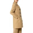 thumbnail image 4 of Unique Bargains Women's Notched Lapel Double Breasted Mid Length Overcoat, 4 of 7
