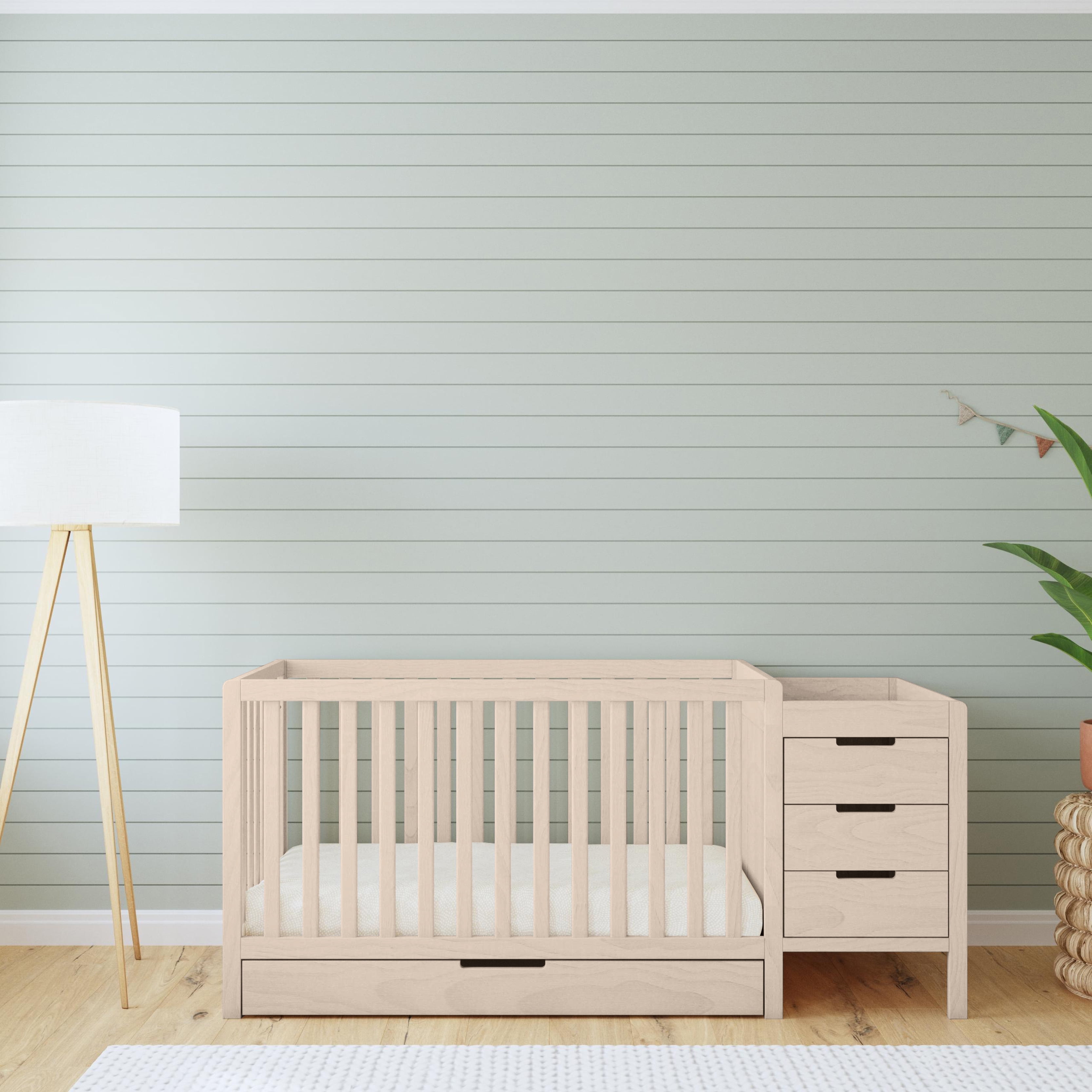 Carter's by DaVinci Colby 4-in-1 Convertible Crib & Changer Combo, in Washed Natural