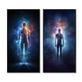 thumbnail image 2 of Designart "Ethereal Awakening Glowing Body and Light IV" Robot Framed Wall Art Set Of 2 - Modern Blue Framed Canvas Set For Living Room Decor, 2 of 6