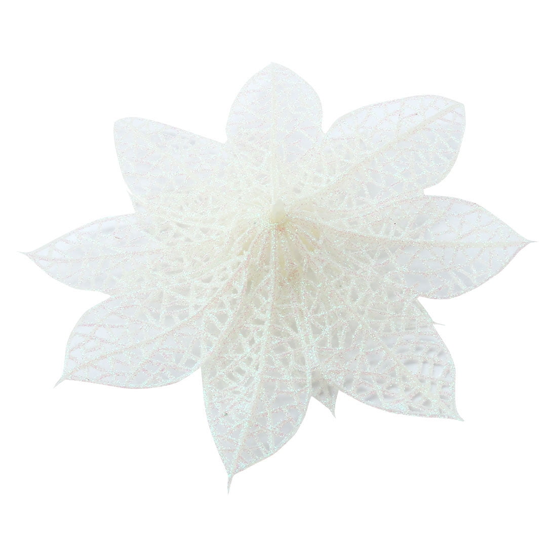 10-Pack Christmas Tree Decorative Ornaments Artificial Glitter Powder Flowers White