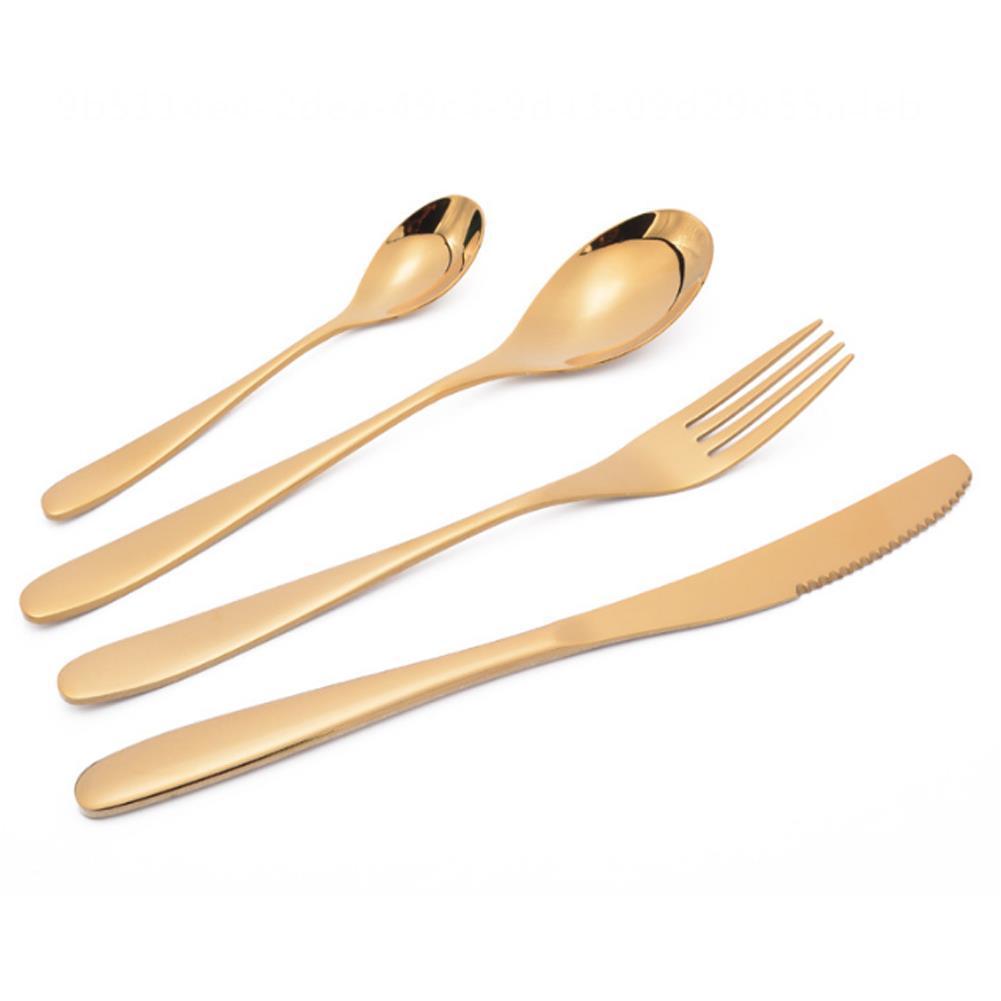 4 Piece Stainless Steel Cutlery Set with Titanium Plated Shiny Black