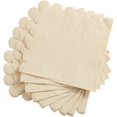 thumbnail image 3 of Cocktail Napkin 2-Ply Scalloped Edged Dessert Napkins Folded Disposable Napkins for Dinner Wedding Birthday Party Bridal Anniversary Reception Event (Milky-White), 3 of 4