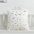 thumbnail image 2 of Feather Plush Pillow Cover, Gold Furry Pillow Cover for Sofa, Couch, Bed, Office, Decor, 40x40cm, Set of 2, 2 of 4