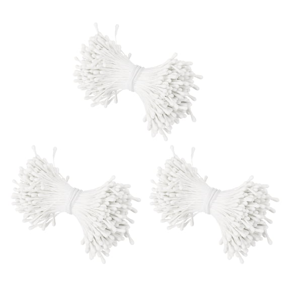 2mm Double Head Flower Stamen 1080 Pcs Artificial Floral Stamens, White