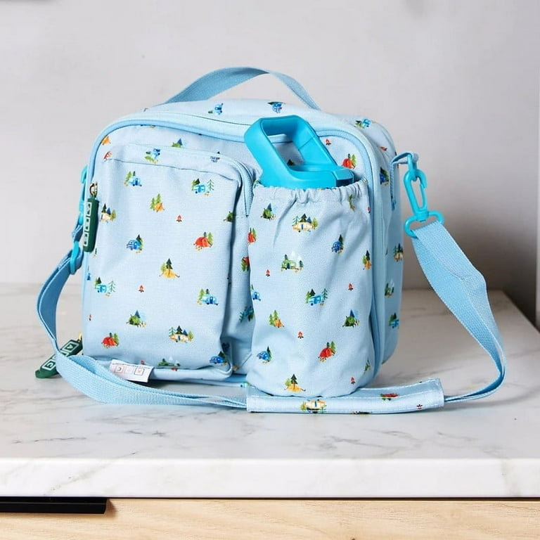 blue recycled fabric lunch bag blue recycled fabric lunch bag