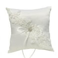 thumbnail image 3 of LLC Ivory Pearl Embroidered Wedding Ring Bearer Pillow - 6.6" x 6.6", 3 of 4