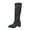 Black, variant on Gyexs Knee High Cowgirl Boots Women Mid Calf Chunky Heel High Heel Mid Boots Fall Winter Dress Shoes Z03 Green Size 7.5
