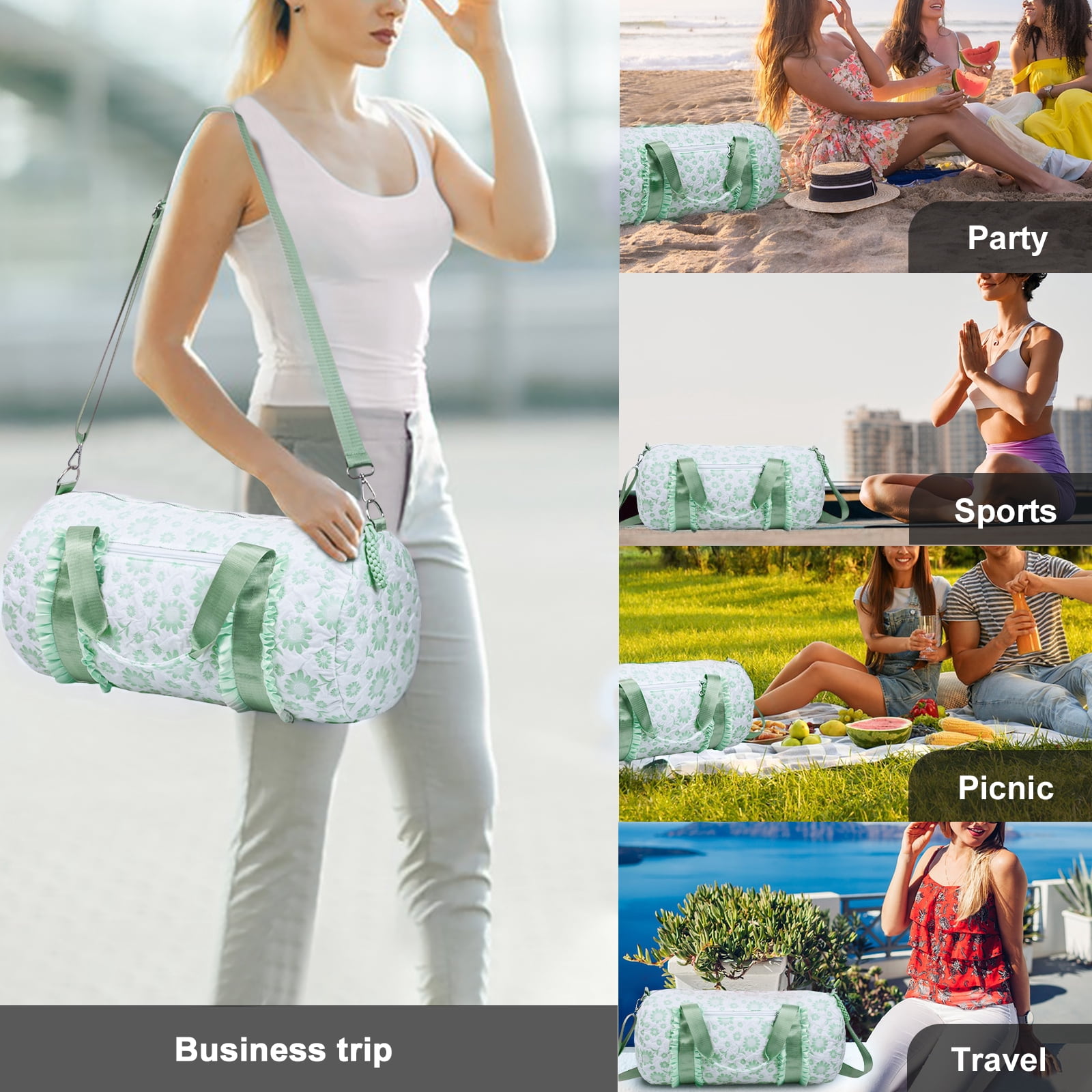 2pcs Oxford Travel Tote Bag Set for Women, Lightweight Weekender Duffel, Ideal for Carry-On, Overnight Trips, Gym, Daily Commute, Crossbody Bags