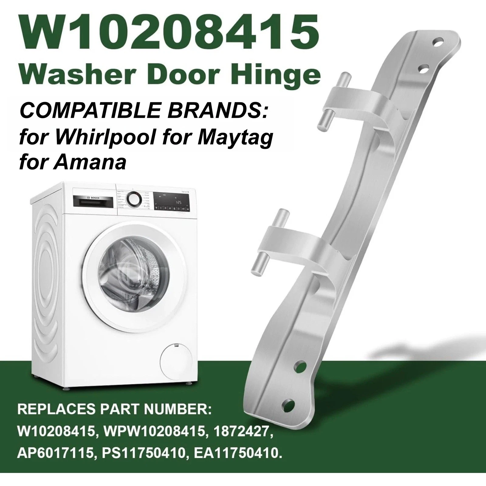 W10208415 WPW10208415 Dryer Washer Door Hinge Compatible for Whirlpool Maytag Kenmore Crosley Front Loader Dryer and Washer Hinges Replaces for 1872427,AP6017115,PS11750410,EA11750410