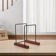 thumbnail image 4 of TEHAUX Rustic Wooden Vinyl Record Stand with Iron Frame for Display and Space Saving, 4 of 8