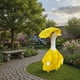 thumbnail image 5 of Set de disfraces de impermeable de estatua de ganso | Impermeable amarillo, paraguas, conjunto de gorro para ganso de césped de 23 pulgadas | Plástico duradero, decoración de patio exterior para, 5 of 6
