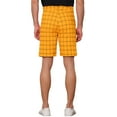 thumbnail image 3 of INSPIRE CHIC Plaid Shorts for Men's Summer Flat Front Checked Patterned Dress Shorts Yellow 28, 3 of 5