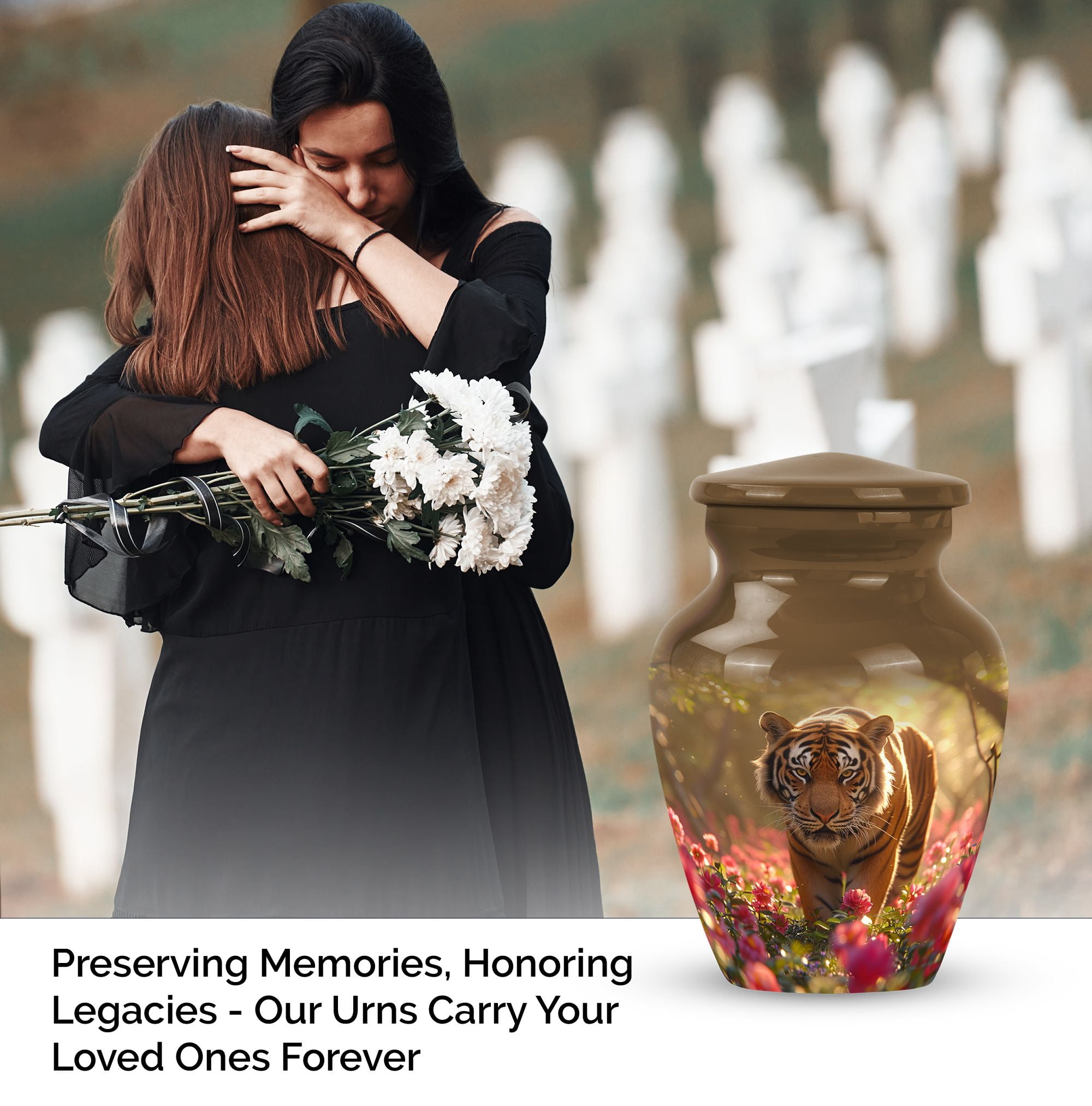 Tiger's Floral Domain - Little Urns - Small Cremation Urns - Urns For Adult Female - Cremation Urns For Human Ashes - Urns For Ashes Adult Male (Size-3inch,1pcs)