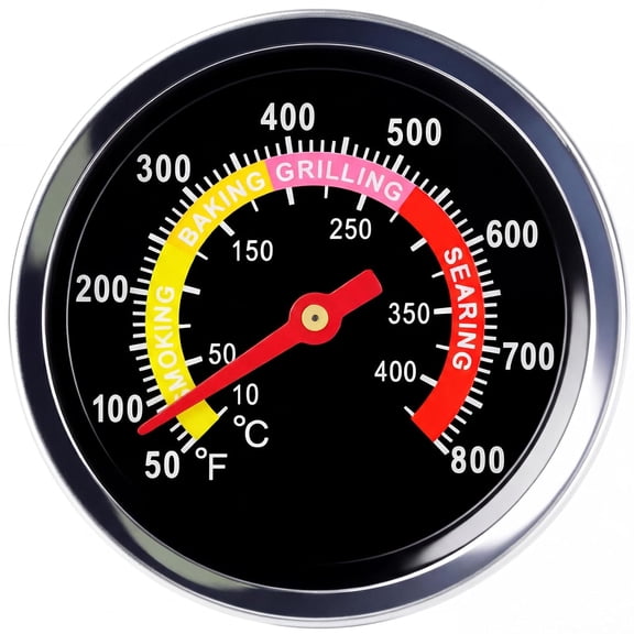XUBIYM Bbq Thermometer 2-3/8" Oversized Dial,50-800°F Smoker Thermometer Weatherproof with Easy Read Numbers-Grill Temp Gauge for Charcoal Grill & Meat Smoking Kit Includes Mounting Hardware