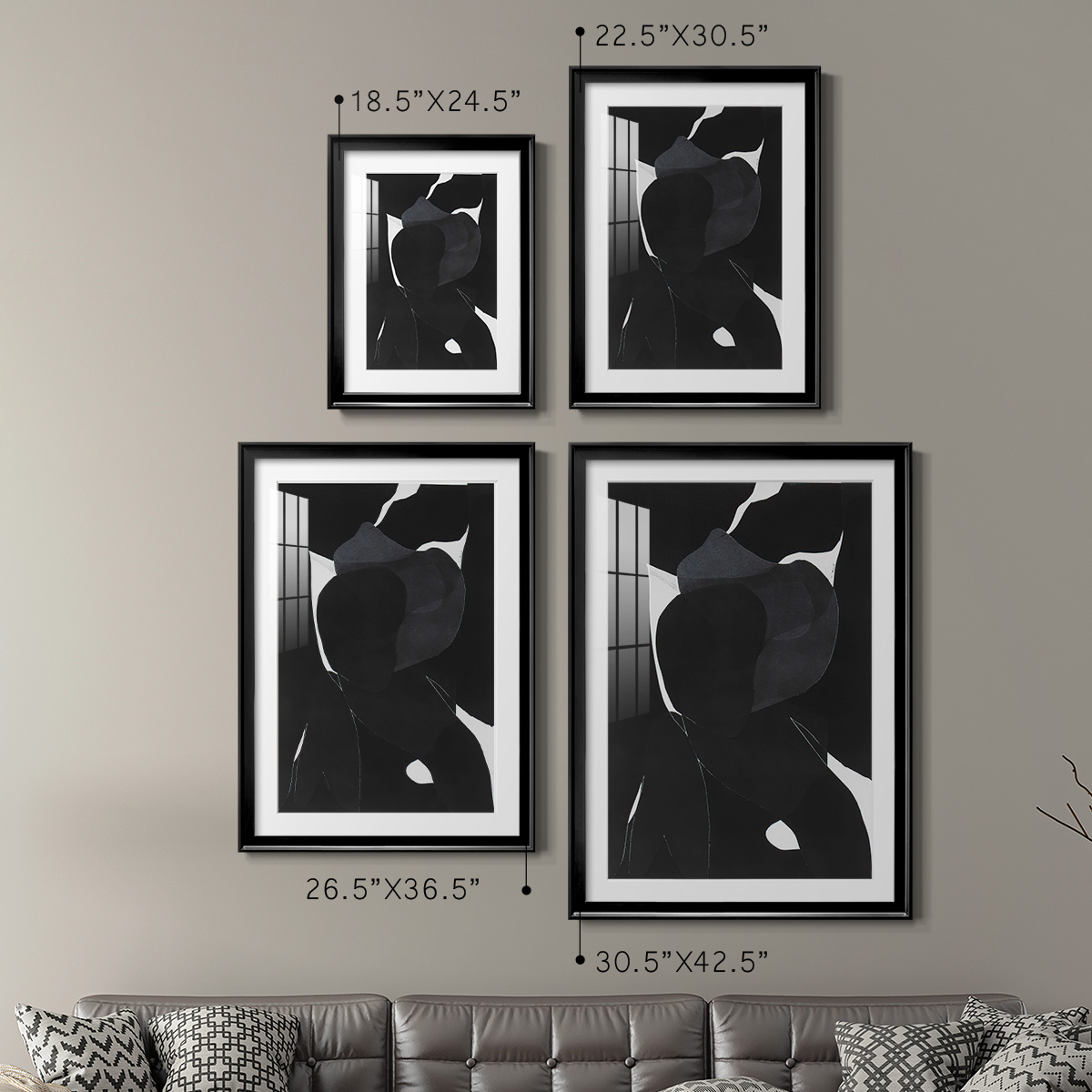 Wexford Home Night Bloom I Premium Framed Print, 22.5" x 30.5" - Ready to Hang, Black (Set of 2)