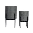 thumbnail image 7 of Creative Co-Op Metal Planter on Stand, Set of 2, Grey, 7 of 7