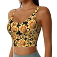 thumbnail image 2 of Daiia Sunflowers 1 Printed Women's Sports Bra, Breathable Activewear Bra with U-Back Design and Removable Pads, Comfortable and Supportive for Yoga, Workout-X-Large, 2 of 8