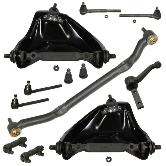 12 Pc Steering & Suspension Kit Upper Control Arm, Center Link, Idler Arm, Tie Rod Ends and Lower Ball Joints Compatible with RWD Models Fits select: 1996-2003 CHEVROLET S TRUCK