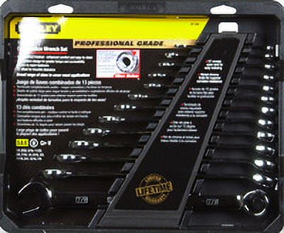 Stanley Set Wrench Comb Full Polish Pro Sae 13 Piece
