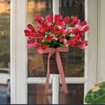thumbnail image 5 of HuiXinOu Artificial Tulips Bouquet in Basket, Fake Silk Flowers Home Decor, Realistic Floral Arrangement for Living Room Table Centerpiece, Wedding Party Decorations, 5 of 6