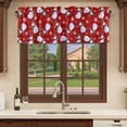 thumbnail image 6 of Red Christmas Curtain Valances for Windows, Kitchen Valance Window Treatments Panel 2 Pack, Snowflake Snowman Xmas Christmas Rod Pocket Short Curtains for Bathroom Bedroom 54 x 18 Inch, 6 of 8