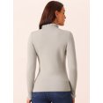 thumbnail image 4 of DARING DIVA Fluffy Lined Sweater Mock Neck Long Sleeve Top XL Grey, 4 of 5