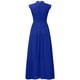 thumbnail image 4 of ICHUANYI Clearance Women's Sexy Hollow Out V-neck Large With Sleeveless Lace Stitching Chiffon Long Dress(Blue, S) ICHUANYI WER2023081207055, 4 of 5