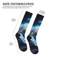 thumbnail image 2 of Lsque Futuristic Blue Light White Tiger Pattern Sport Compression Socks for Men & Women 15-20 mmHg Knee High Nurse Pregnant Running Medical and Travel Athletic, 2 of 6