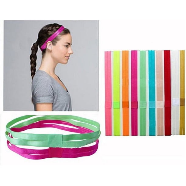 Banda elástica para el cabello de color caramelo popular en Europa y América, banda para la cabeza para yoga, banda para el cabello deportiva para correr con pegamento doble antideslizante