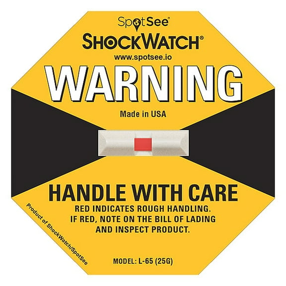 Shockwatch G-Force Indicator Label,25G,PK50 20700