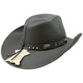 thumbnail image 3 of Stetson Men's Roxbury Shapeable Leather Cowboy Western Hat, Black, X-Large, 3 of 3