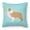 Blue, variant on Red Border Collie Checkerboard Green Fabric Decorative Pillow