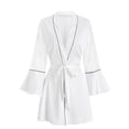 thumbnail image 1 of Tranfacy Robes pour Femmes, Robes en Soie pour Femmes, Robe de Nuit en Soie Unie à Manches Longues avec Ceinture, 1 of 2