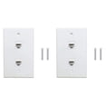 thumbnail image 1 of 2 Pack 2 Port Ethernet Wall Plate, Cat6 Female to Female Wall Jack RJ45 Inline Coupler Wall Outlet, White, 1 of 9
