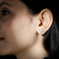 thumbnail image 4 of Rosec Jewels Round Shape Moissanite Solitaire Stud Earrings for Women - 8 mm, 18K Yellow Gold, 4 of 8