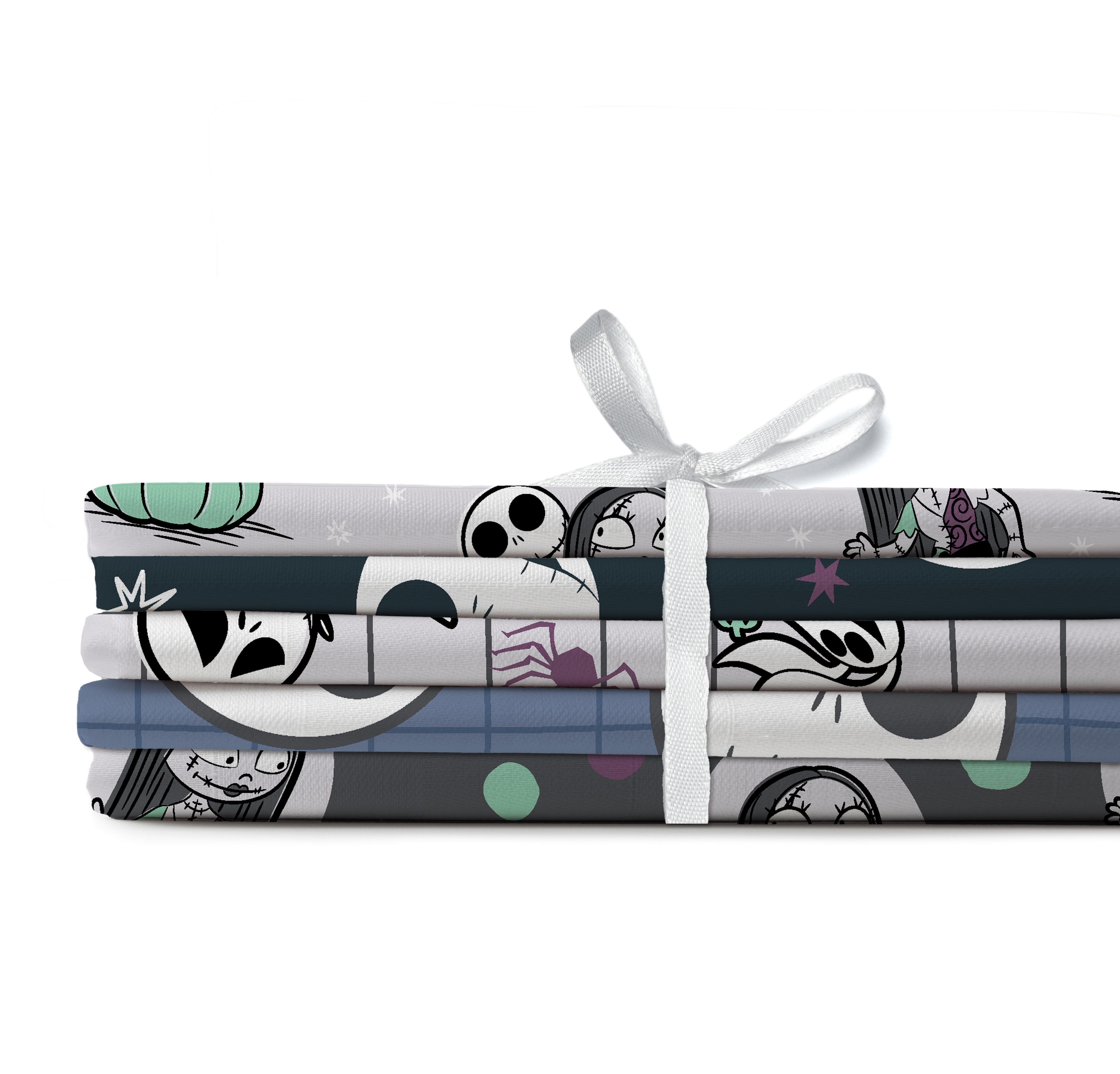(3 pack) Springs Creative Disney Nightmare before Christmas Pastel Assorted Fat Quarter Bundle, 5 Pieces