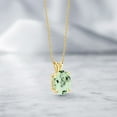 thumbnail image 4 of Gem Stone King 14K Yellow Gold Green Prasiolite Pendant Necklace for Women (3.17 Cttw, Gemstone Birthstone, Oval 11X9MM, With 18 inch Chain), 4 of 4