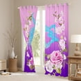 thumbnail image 3 of Homewish Children Teenagers Sport Figure Skating Curtains Pack of 2 (42x84 Each),Gradient Bling Splash Curtains Blackout,Chic Floral Flowers Bedroom Curtains,Super Cozy Room Decor, 3 of 6