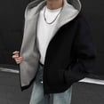 thumbnail image 7 of Rrxhxhs Mens Zip Up Hoodie Oversized Contrast Lined Long Sleeve Loose Casual Hooded Jacket Sweatshirt with Side Hand Pockets,3XL, 7 of 7