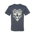thumbnail image 2 of Drawn Tribal Wolf Animal Lover Men's Graphic T-Shirt, Vintage Heather Blue, Medium, 2 of 3