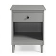 thumbnail image 2 of Traditional 1-Drawer Solid Wood Nightstand - Gray, 2 of 6