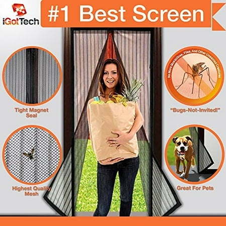 Magnetic Screen Door Full Frame Velcro Fits Door Openings Up To 34 X82 Max